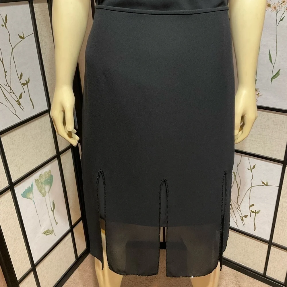 Adrianna Papell Evening Essentials Bead Trimmed Skirt Size 12